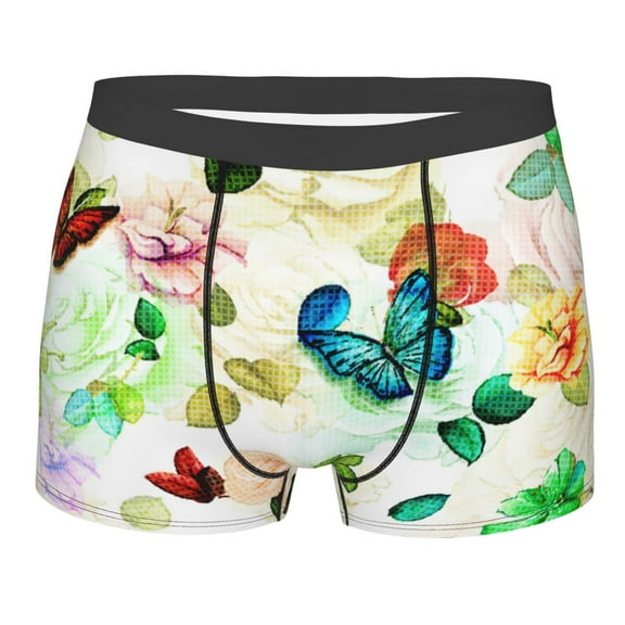 Bingfone Floral Vintage Men'S Underwear - Casual Stretch Boxer Briefs-Medium