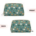 thumbnail image 1 of Bingfone Flowe Rooster Print Leather Makeup Bag, Portable Hand-held Zipper Female Cosmetic Bag Toiletry Bag, Suitable for Home and Travel, 1 of 6