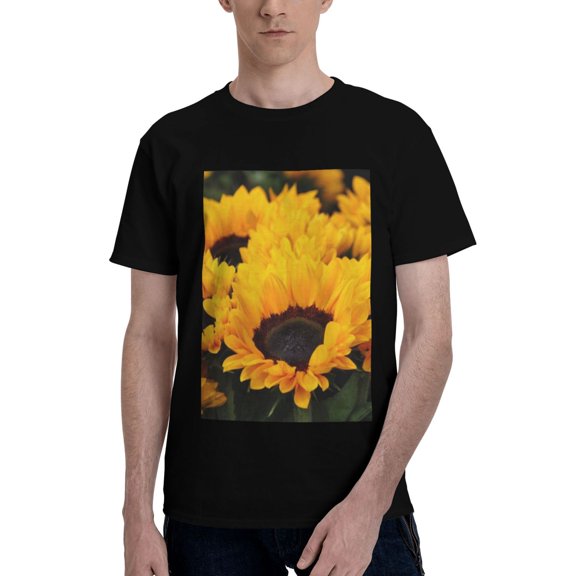 Bingfone Flower Bush Sunflower Men'S Loose Fit Short-Sleeve Pocket T-Shirt