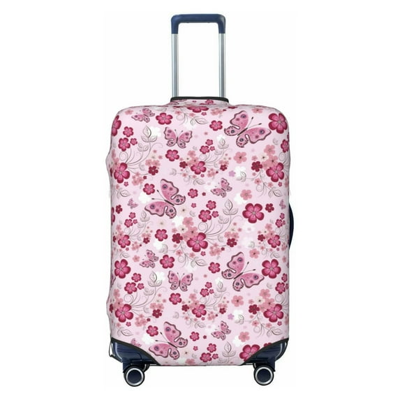 Bingfone Flower Butterfly Luggage Cover Washable Suitcase Cover Protector Anti-scratch Suitcase cover Fits 18-32 Inch Luggage