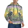 thumbnail image 1 of Bingfone Flower Butterfly Skull Couple Men's Drawstring Hoodie Long Sleeve Pocket Sweatshirts-3X-Large, 1 of 6