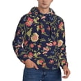 thumbnail image 1 of Bingfone Flower Men's Drawstring Hoodie Long Sleeve Pocket Sweatshirts-3X-Large, 1 of 1
