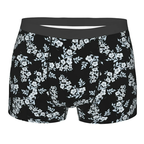 Bingfone Flower Men's Underwear - Casual Stretch Boxer Briefs-Medium