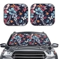 thumbnail image 1 of Bingfone Flowers Ad Butterflies Print 2-Piece Sun Shade Front Windshield - Foldable Car Front Window Sunshades For Most Sedans Suv Truck - Large, 1 of 7