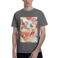 thumbnail image 1 of Bingfone Flowers And Birds Watercolor Men'S Loose Fit Short-Sleeve Pocket T-Shirt, 1 of 7