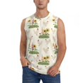 thumbnail image 1 of Bingfone Flowers And Hens Pattern Men's Tank Tops Workout Sleeveless Tee Shirts Running Beach Tanks for Men-X-Large, 1 of 4