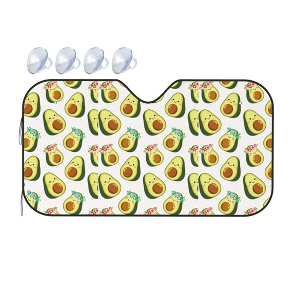 Bingfone Flowers Avocado Car Windshield Sunshade,Sun Foldable Sun Shield Sun Visor For Car - Medium