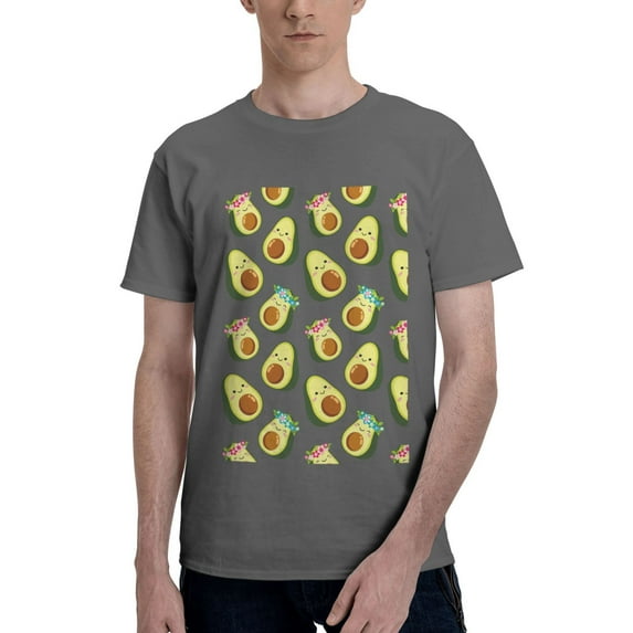 Bingfone Flowers Avocado Men'S Loose Fit Short-Sleeve Pocket T-Shirt