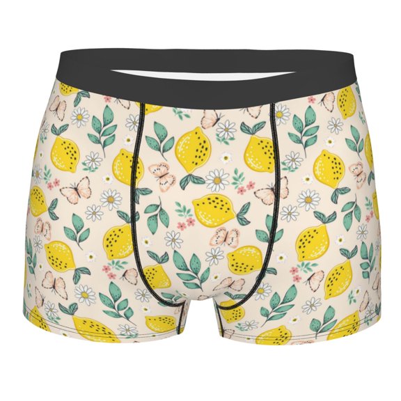 Bingfone Flowers and Butterflies Men's Underwear - Casual Stretch Boxer Briefs-Medium