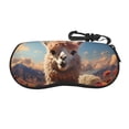thumbnail image 1 of Bingfone Fluffy Alpaca Mountain Meadow Print Sunglasses Case Portable Travel Zipper Eyeglasses Case With Hook, 1 of 6