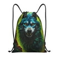 thumbnail image 1 of Bingfone Fluorescent Wolf Drawstrings Backpacks Bags for Men Women Gym Drawstrings Bag-Medium, 1 of 8