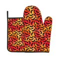 thumbnail image 1 of Bingfone Flying Black Bat Print Oven Mitts Pot Holders Set 2 PCS for Kitchen for Cooking Grilling Baking BBQ Pot Holders Cook Essentials, 1 of 7
