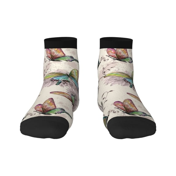 Bingfone Flying Butterflies-1 Design Patterned Men'S Women'S Casual Cotton Socks
