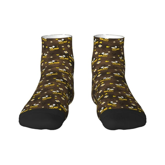 Bingfone Flying Furry Honey Bees Design Patterned Men'S Women'S Casual Cotton Socks