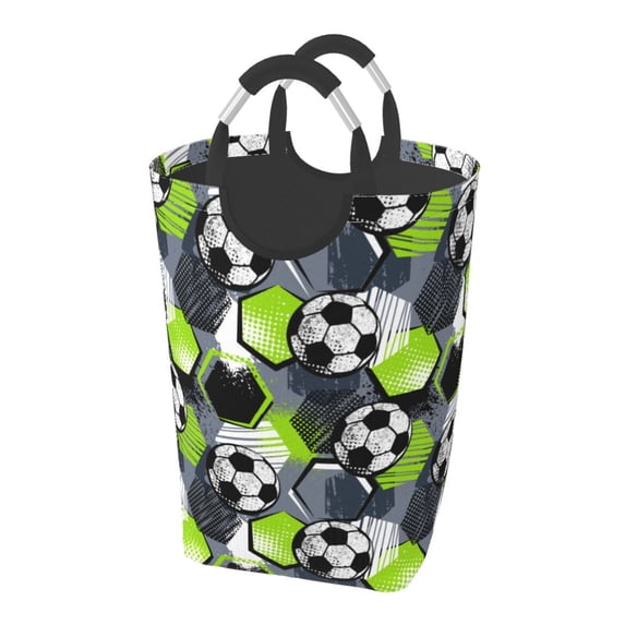 Bingfone Football Laundry Hamper,Large Canvas Fabric Lightweight Storage Basket Toy Organizer Dirty Clothes Collapsible