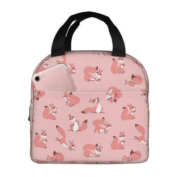 Bingfone Fox Print Lunch Bag Insulated Lunch Box, Small Leakproof ...