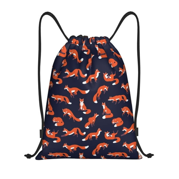 Bingfone Foxes In Different Poses Drawstrings Backpacks Bags for Men Women Gym Drawstrings Bag-Small