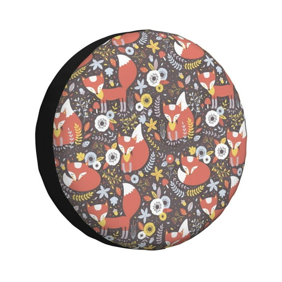 Bingfone Foxes Spare Tire Cover Weatherproof Universal Wheel Protectors For Rv Camper Travel Trailer Suv Truck-16 Inch