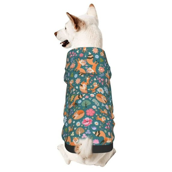 Bingfone Foxes and Birds in Forest Dog Clothes Hoodie, Pet Winter Coat,Puppy Sweatshirts for Small Dogs Boy Girl,Suitable for All Breeds-XX-Large