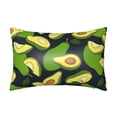 thumbnail image 1 of Bingfone Fresh Avocado Print Satin Pillowcase for Hair - Standard Size with Zipper Silky & Soft Pillow Covers,20x30 inches, 1 of 8