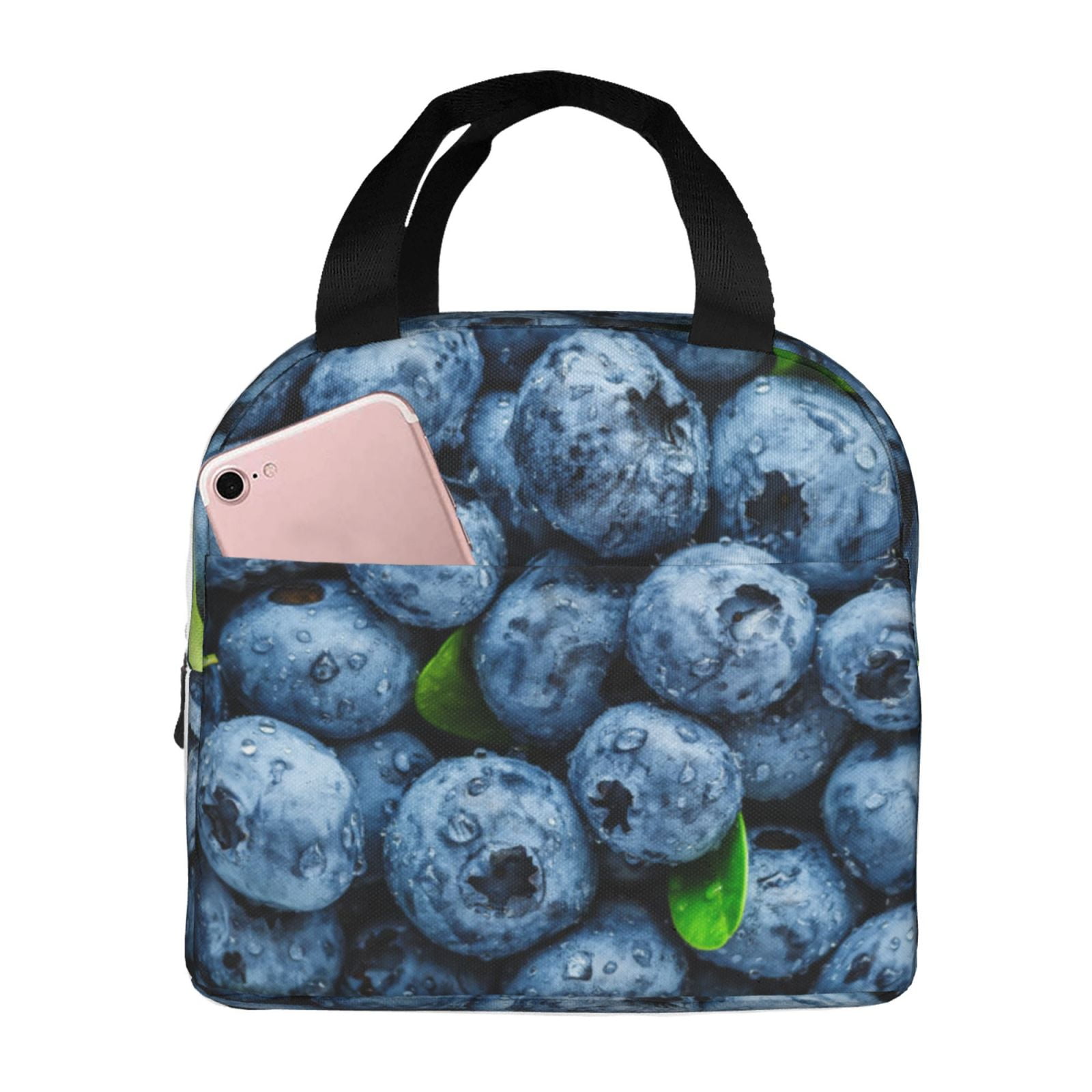Bingfone Fresh Blueberries Print Lunch Bag Insulated Lunch Box, Small ...