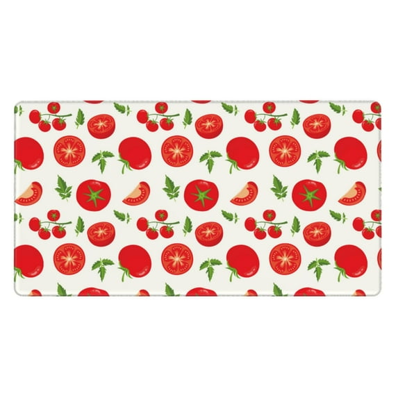 Bingfone Fresh Red Tomato Large Gaming Mouse Pad,Extended Desk Mousepad With Stitched Edges,Non-Slip Base,Water Resist Keyboard Pad For Gamer, Office & Home, 29.5 X 16 In