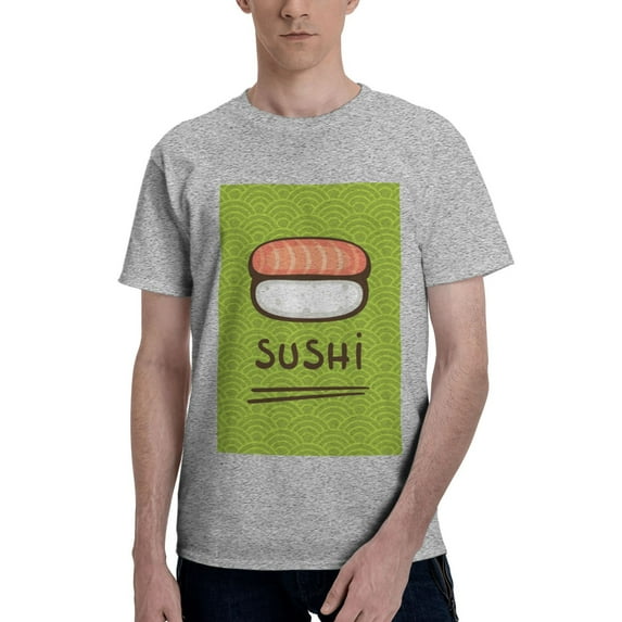 Bingfone Fresh Sushi Men'S Loose Fit Short-Sleeve Pocket T-Shirt