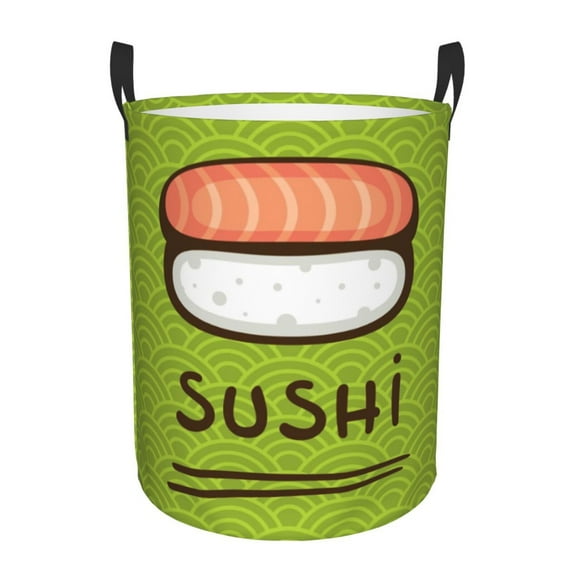 Bingfone Fresh Sushi Waterproof Foldable Laundry Hamper Bucket With Handles For Storage Bin,Clothes Hamper (Medium)
