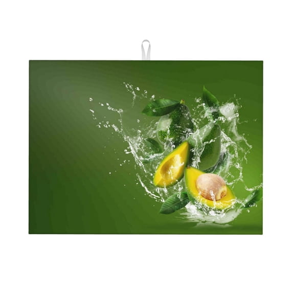 Bingfone Friut Avocado ,18" X 24"Dish Drying Mat For Kitchen Counter,Ultra Absorbent Microfiber