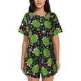 thumbnail image 1 of Bingfone Frogs And Santa Hat Print Pajamas Sets for Women Soft Short-Sleeved Pjs with Lounge Shorts Two Piece Sleepwear, 1 of 5