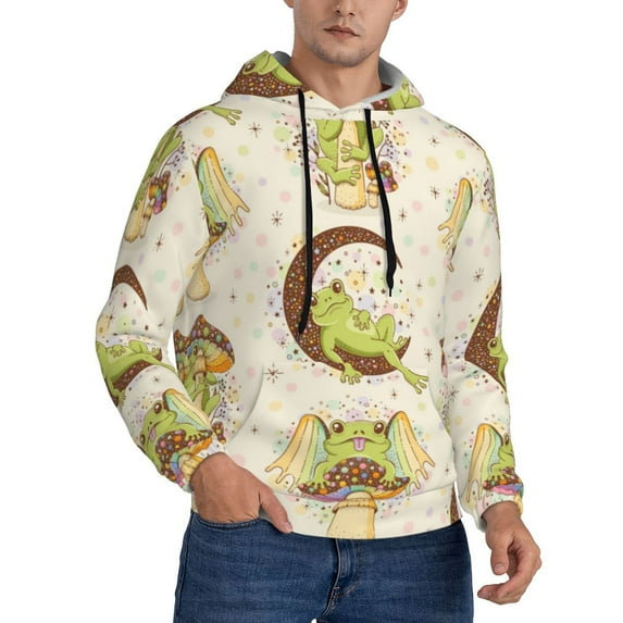 Bingfone Frogs Men'S Drawstring Hoodie Long Sleeve Pocket Sweatshirts-X-Large