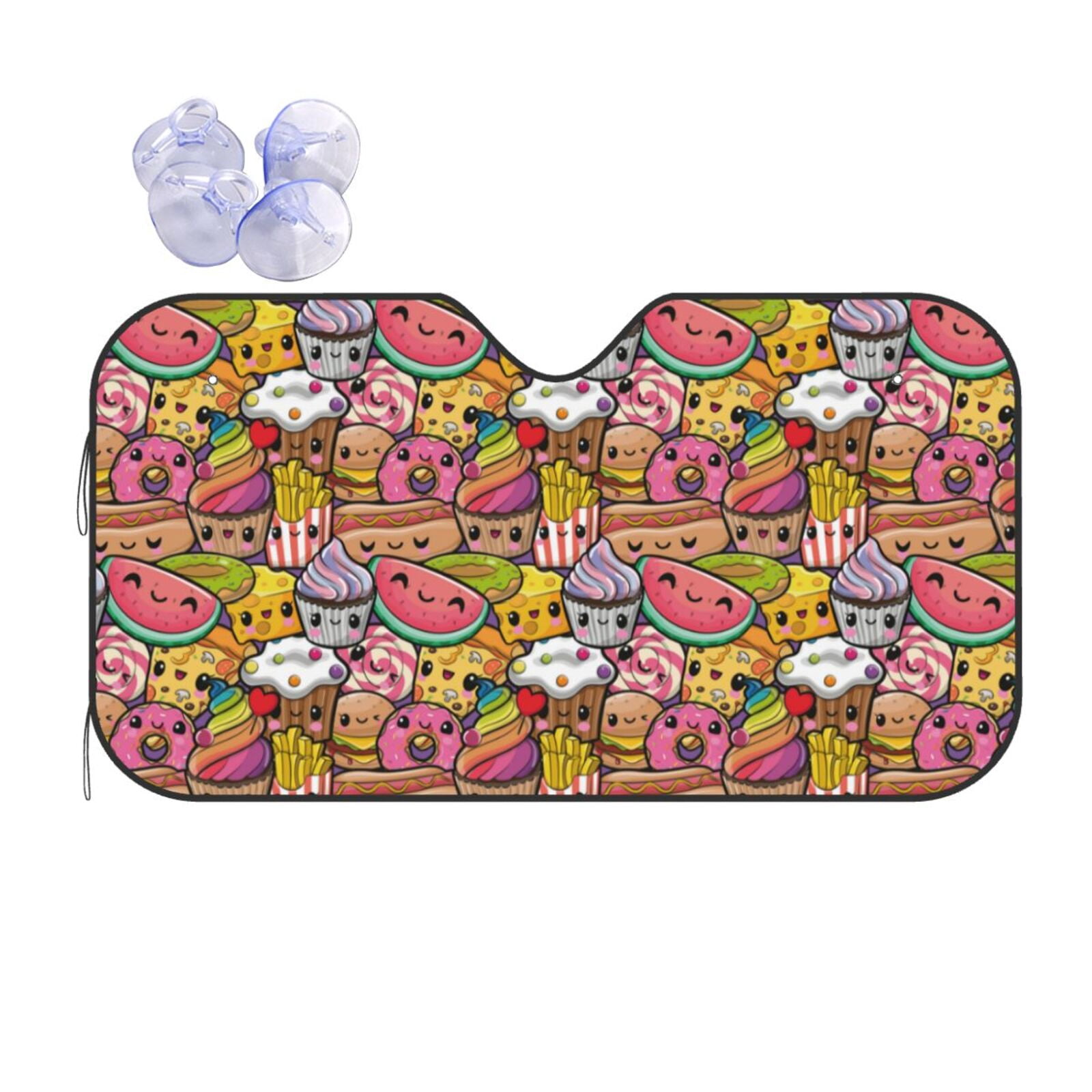 Ice Cream Cone Print Pattern Car Sun Shade