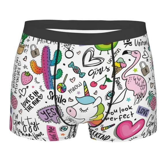 Bingfone Fun Animal With Unicorn Men'S Underwear - Casual Stretch Boxer Briefs-Large
