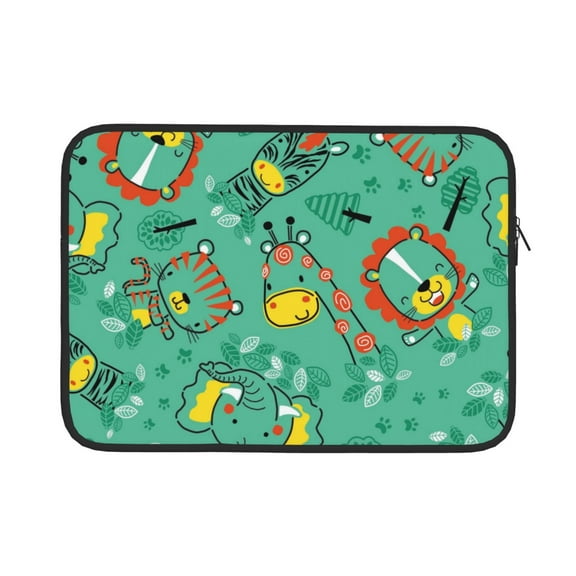 Bingfone Funny Animals In Jungle Laptop Sleeve Case 13 Inch, 360° Protective Computer Carrying Bag
