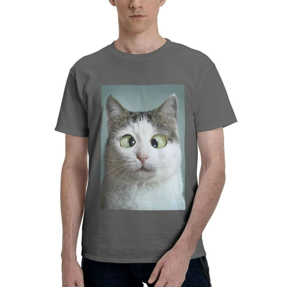 Bingfone Funny Cat Men'S Loose Fit Short-Sleeve Pocket T-Shirt