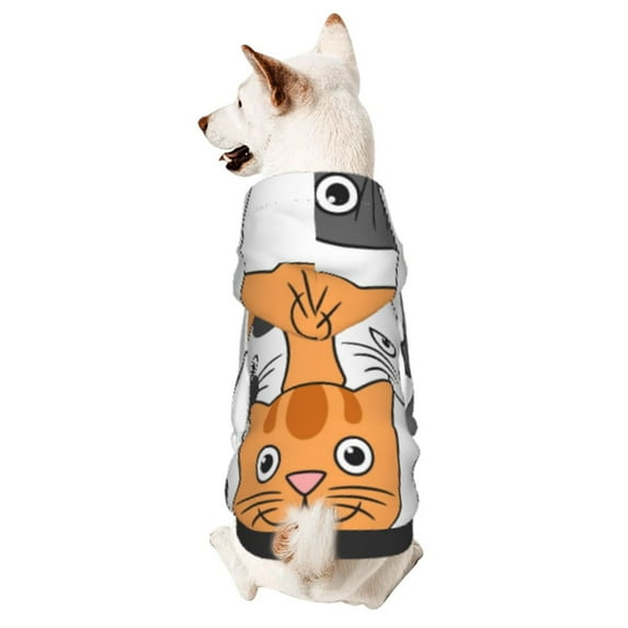 Bingfone Funny Cats Dog Clothes Hoodie, Pet Winter Coat,Puppy Sweatshirts For Small Dogs Boy Girl,Suitable For All Breeds-Xx-Large