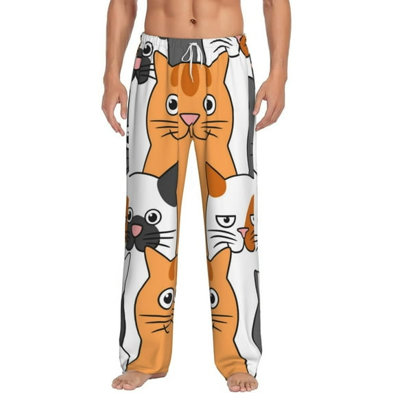 Bingfone Funny Cats Mens All Over Print Sleep Pajama Pants-X-Large