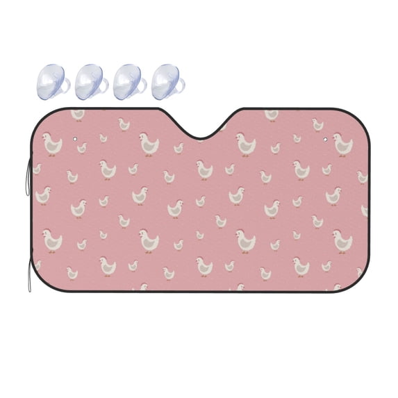 Bingfone Funny Chicken Car Windshield Sunshade,Sun Foldable Sun Shield Sun Visor for Car - Small