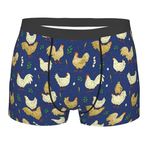 Bingfone Funny Chicken Men's Underwear - Casual Stretch Boxer Briefs-Small