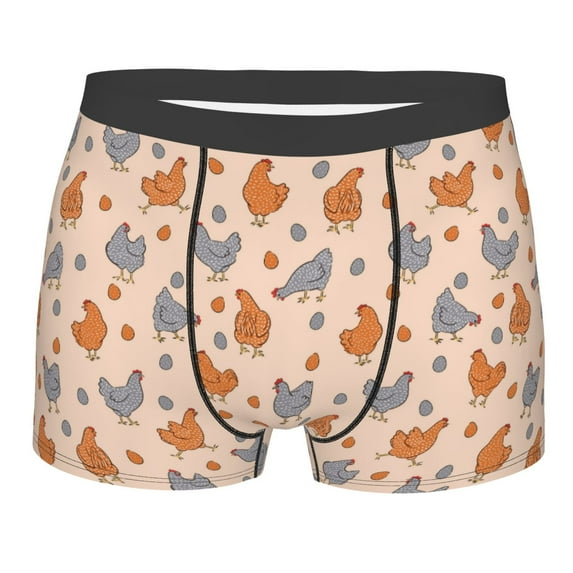 Bingfone Funny Chicken Men's Underwear - Casual Stretch Boxer Briefs-XX-Large