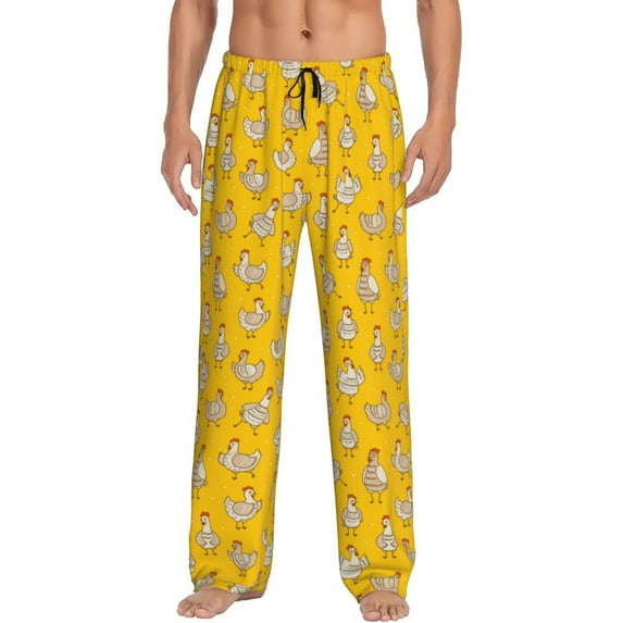 Bingfone Funny Chicken Mens All Over Print Sleep Pajama Pants-Small