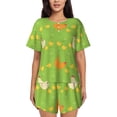 thumbnail image 1 of Bingfone Funny Chicken Print Pajamas Sets for Women Soft Short-Sleeved Pjs with Lounge Shorts Two Piece Sleepwear, 1 of 8
