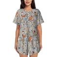 thumbnail image 1 of Bingfone Funny Chicken Print Pajamas Sets for Women Soft Short-Sleeved Pjs with Lounge Shorts Two Piece Sleepwear, 1 of 8