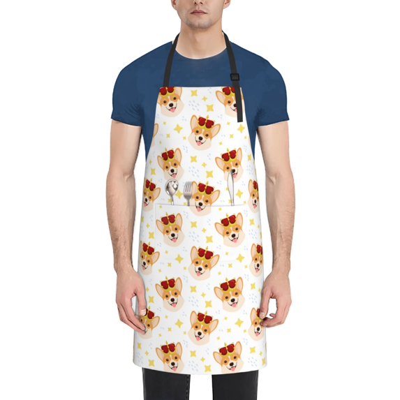 Bingfone Funny Corgi Apron Gifts For Men, Women Professional Grade Chef Apron For Kitchen,Bbq & Grill