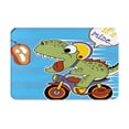 thumbnail image 1 of Bingfone Funny Dinosaurs Pursue A Meat Door Mat 16"X24" Front Entrance Non-Slip Low Profile Washable For Entryway, 1 of 9