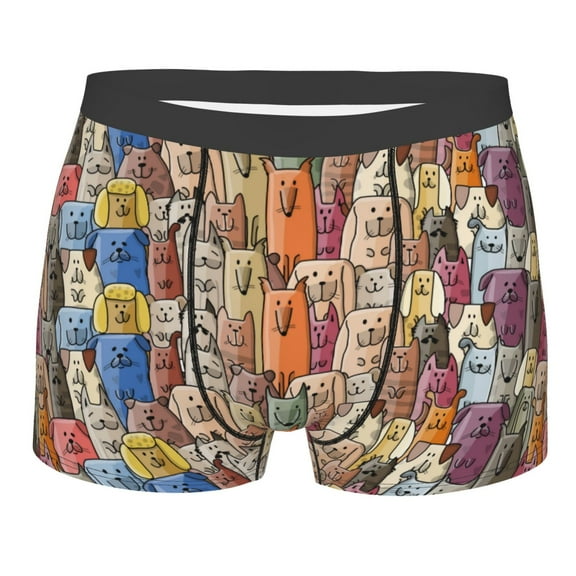 Bingfone Funny Dogs Family Men's Underwear - Casual Stretch Boxer Briefs-Large