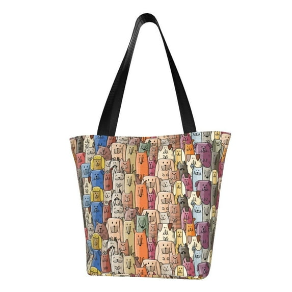 Bingfone Funny Dogs Family Women Shoulder Tote Bags Casual Bag Ladies Shopping Handbag