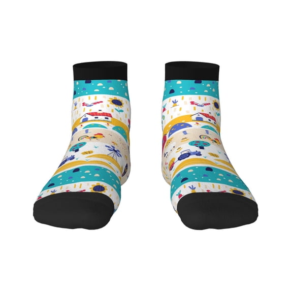 Bingfone Funny Farm Design Patterned Men'S Women'S Casual Cotton Socks