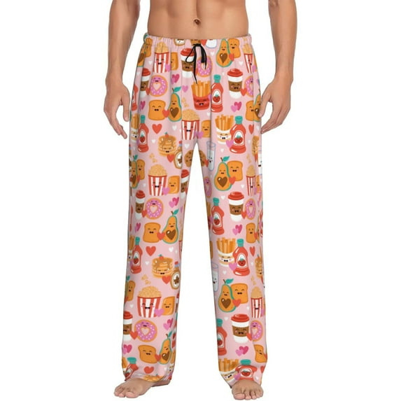 Bingfone Funny Food Mens All Over Print Sleep Pajama Pants-X-Large