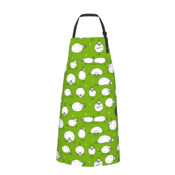 Bingfone Funny Sheep Doing Yoga Apron Gifts For Men, Women Professional Grade Chef Apron For Kitchen,Bbq & Grill